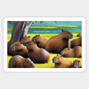 capybara group Sticker